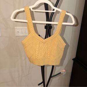 Khaki Cable Knit Crop Top